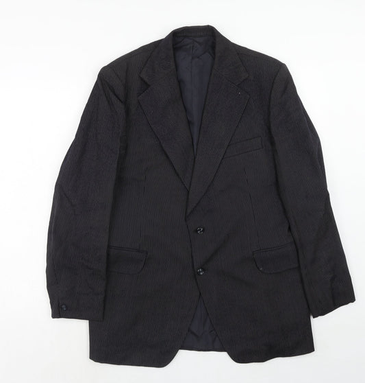 Hepton Mens Blue Striped Wool Jacket Suit Jacket Size 40 Regular