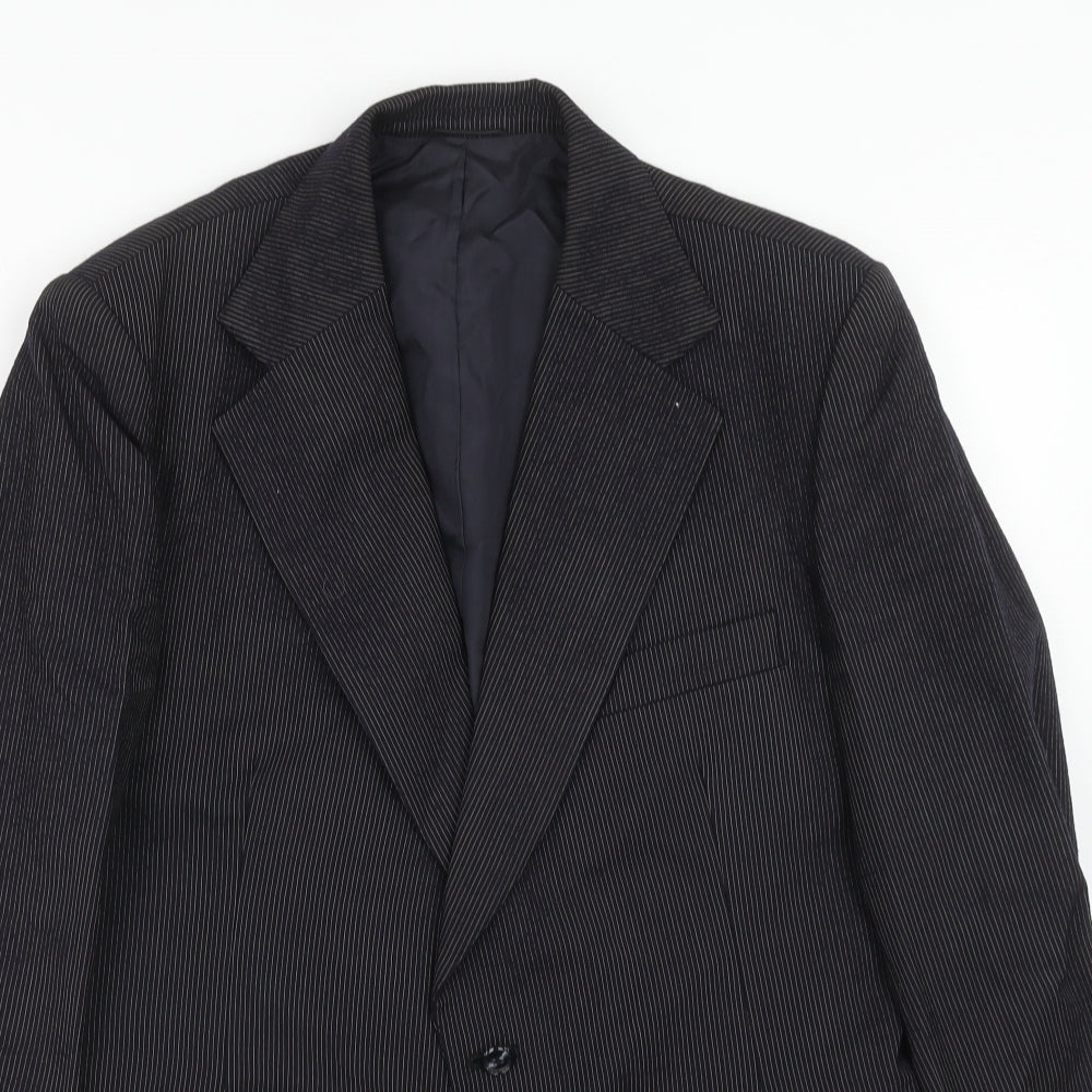 Hepton Mens Blue Striped Wool Jacket Suit Jacket Size 40 Regular