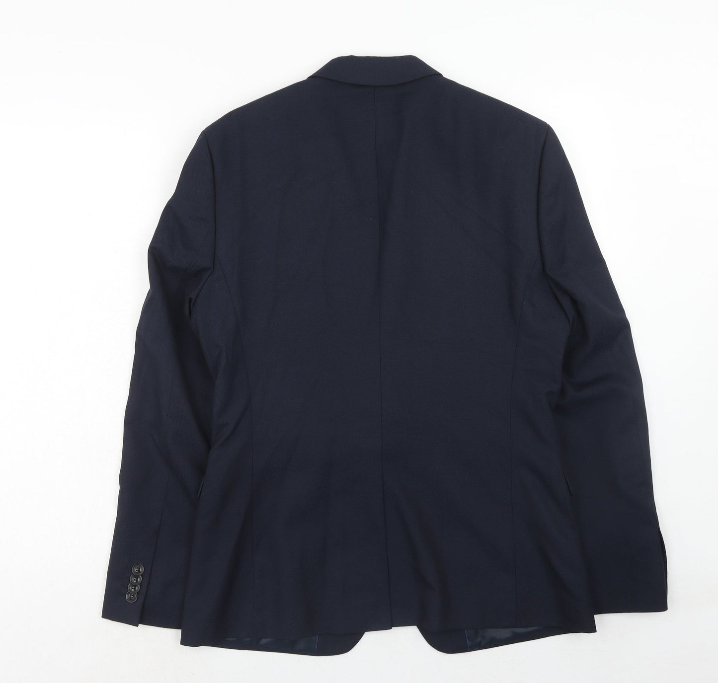 Topman Mens Blue Polyester Jacket Suit Jacket Size 40 Regular
