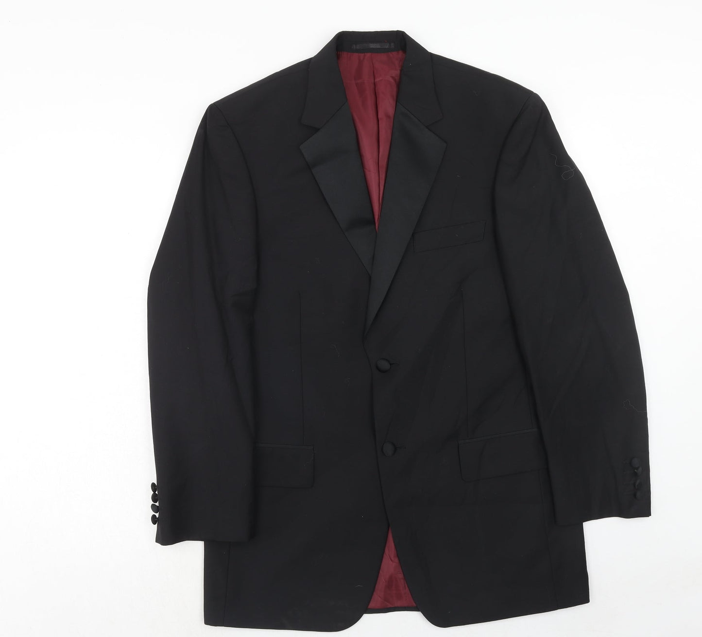 Scott & Taylor Mens Black Polyester Jacket Suit Jacket Size 38 Regular