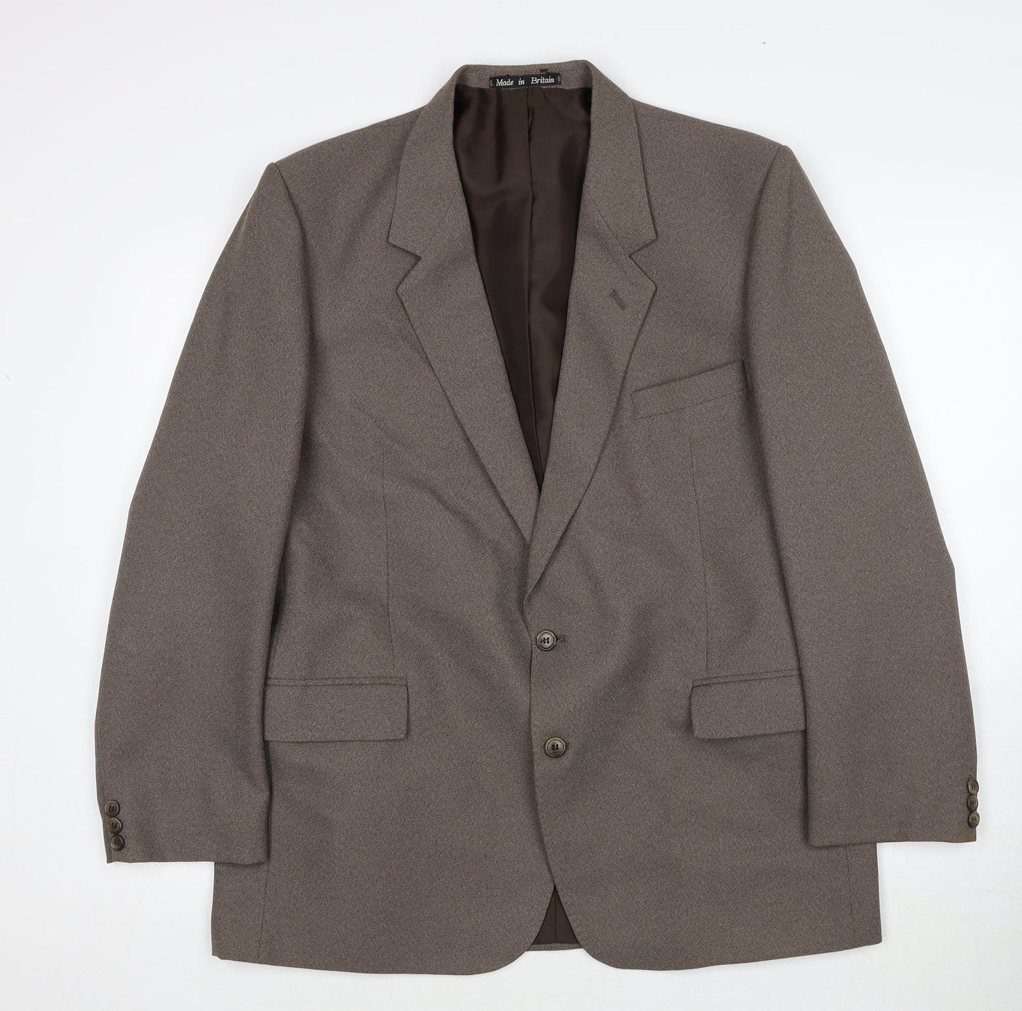 GreenWoods Mens Grey Polyester Jacket Suit Jacket Size 44 Regular