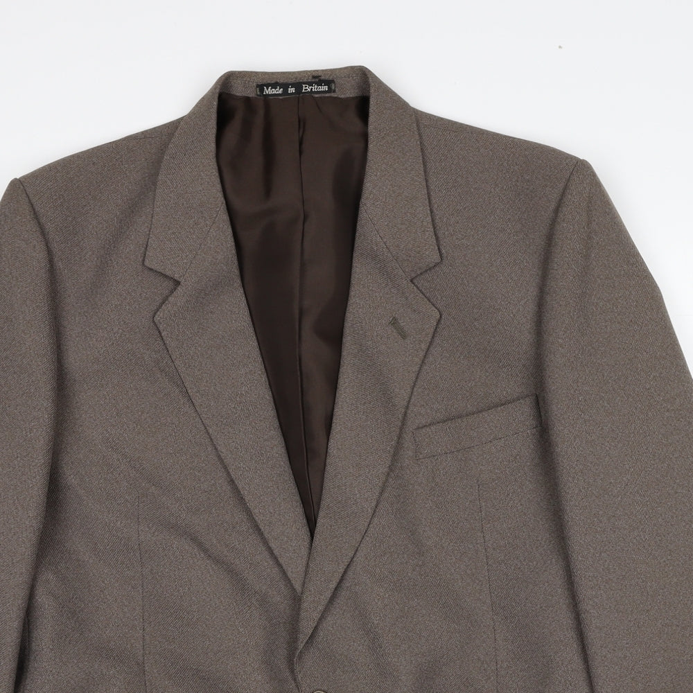GreenWoods Mens Grey Polyester Jacket Suit Jacket Size 44 Regular