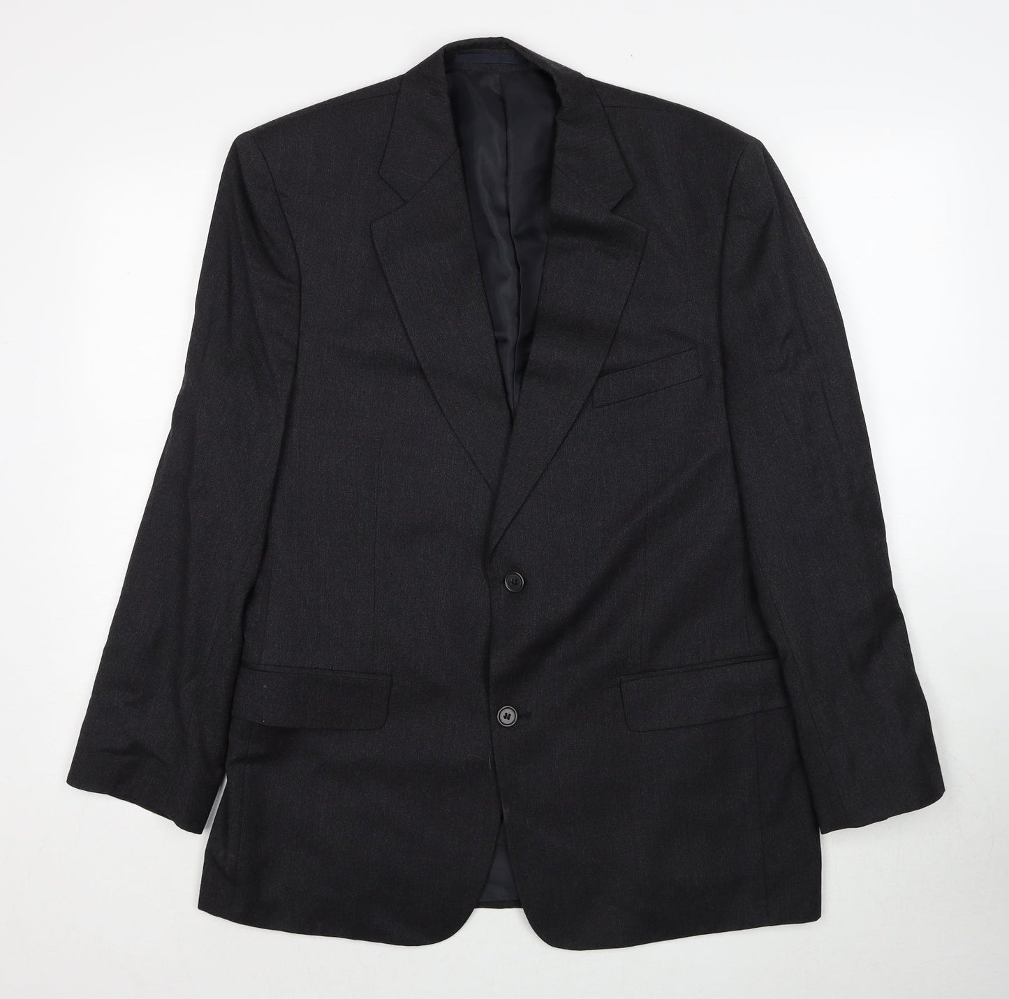 GreenWoods Mens Grey Wool Jacket Suit Jacket Size 40 Regular