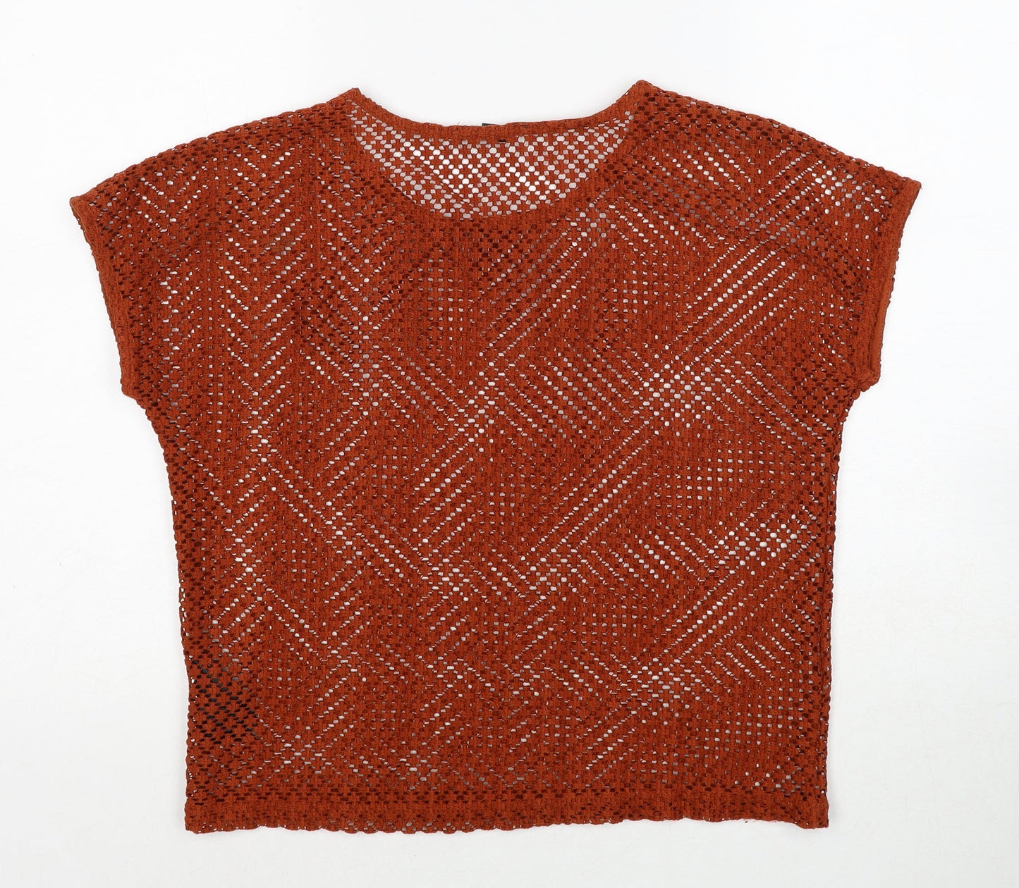 ESMARA Womens Orange Round Neck Polyester Pullover Jumper Size 10 - Size 10-12