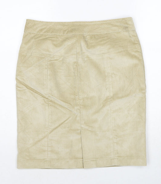 Peter Christian Womens Beige Cotton A-Line Skirt Size 12 Zip