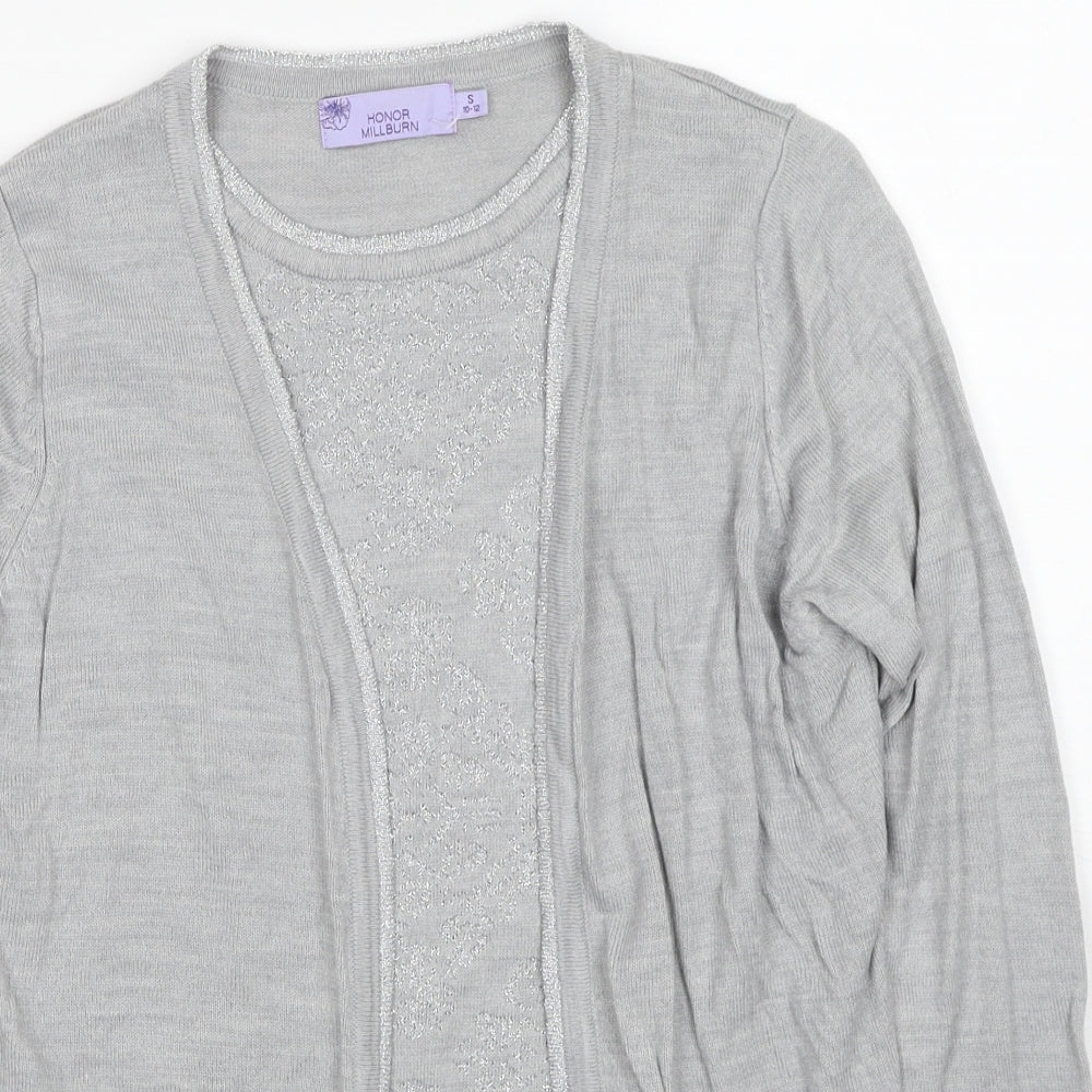 EWM Womens Grey Round Neck Acrylic Pullover Jumper Size 10 - Twin Set, Size 10-12