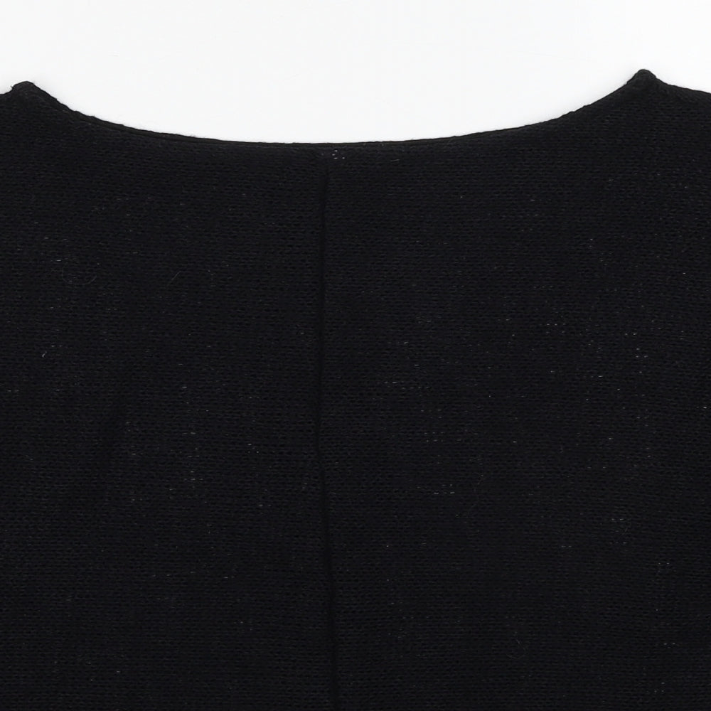 Preworn Womens Black Round Neck Cotton Pullover Jumper Size M