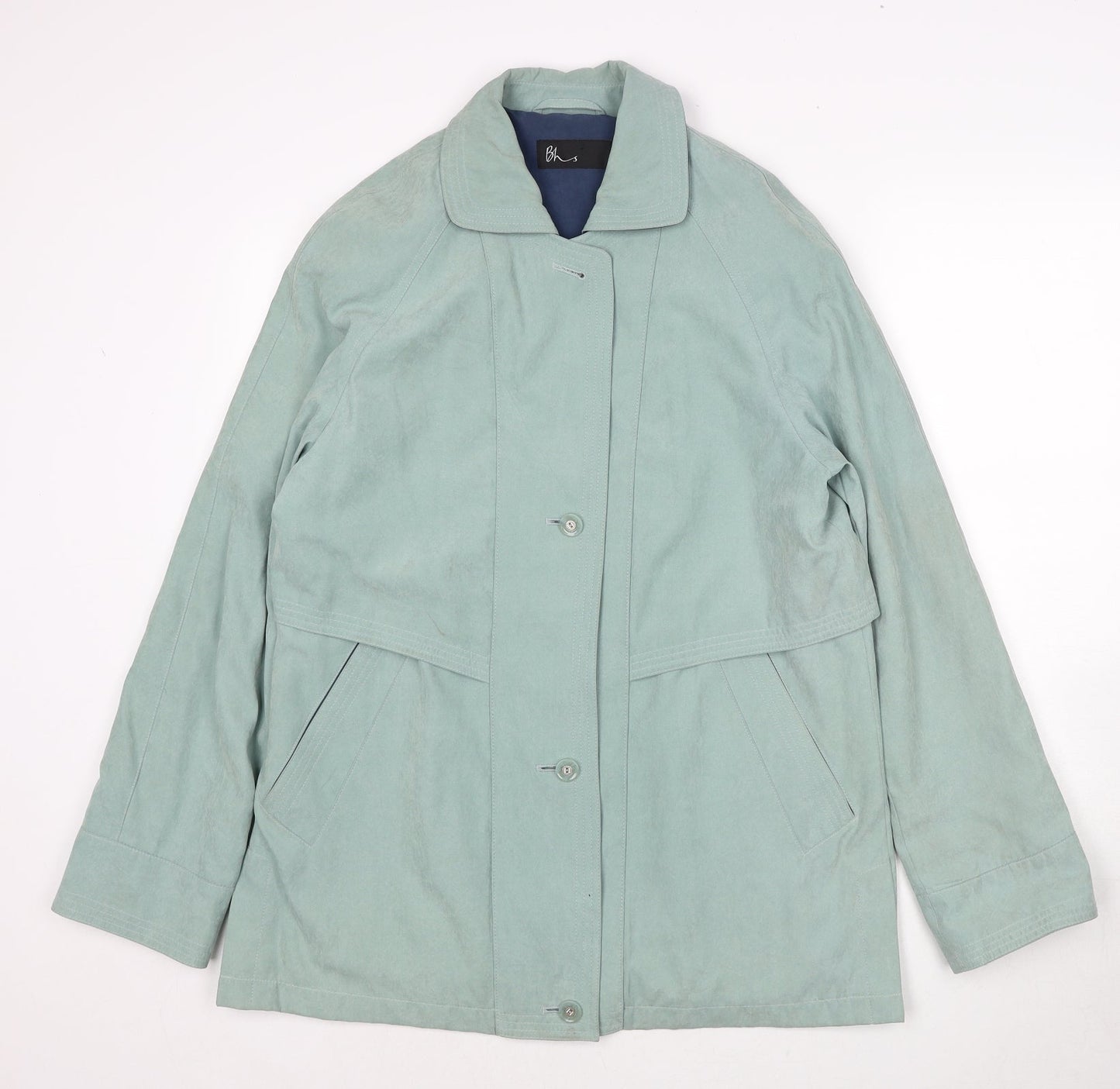 BHS Womens Blue Overcoat Coat Size 10 Zip