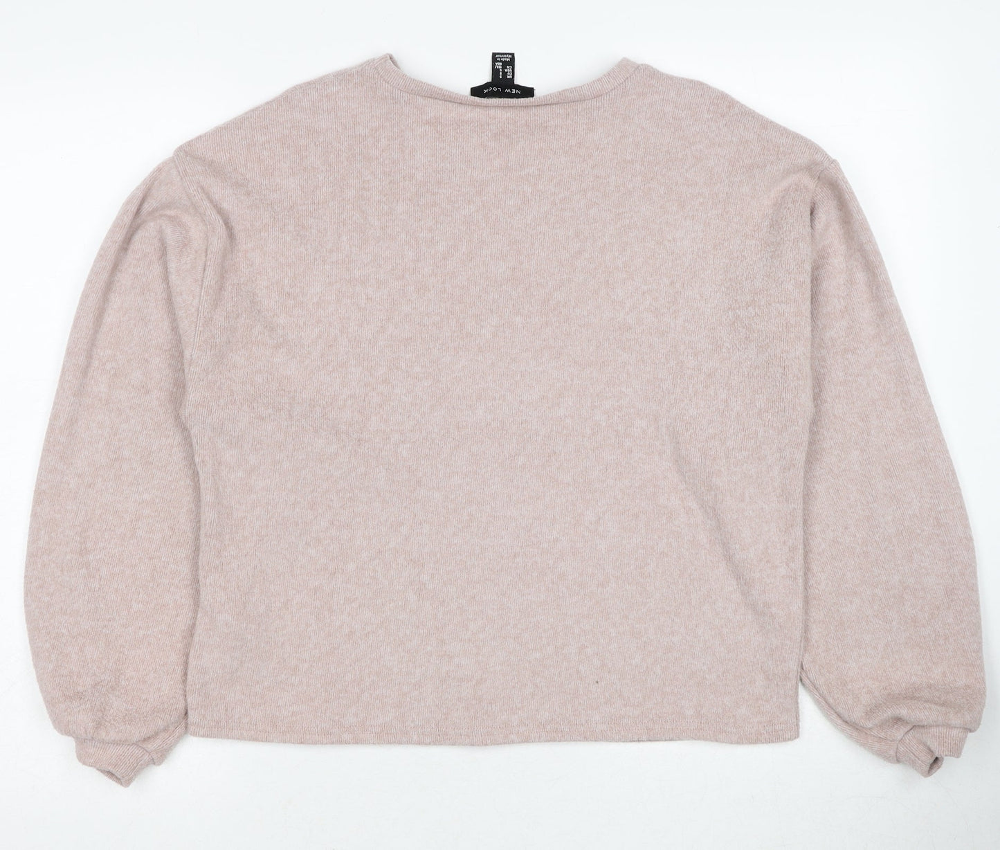 New Look Womens Pink Round Neck Polyester Pullover Jumper Size S