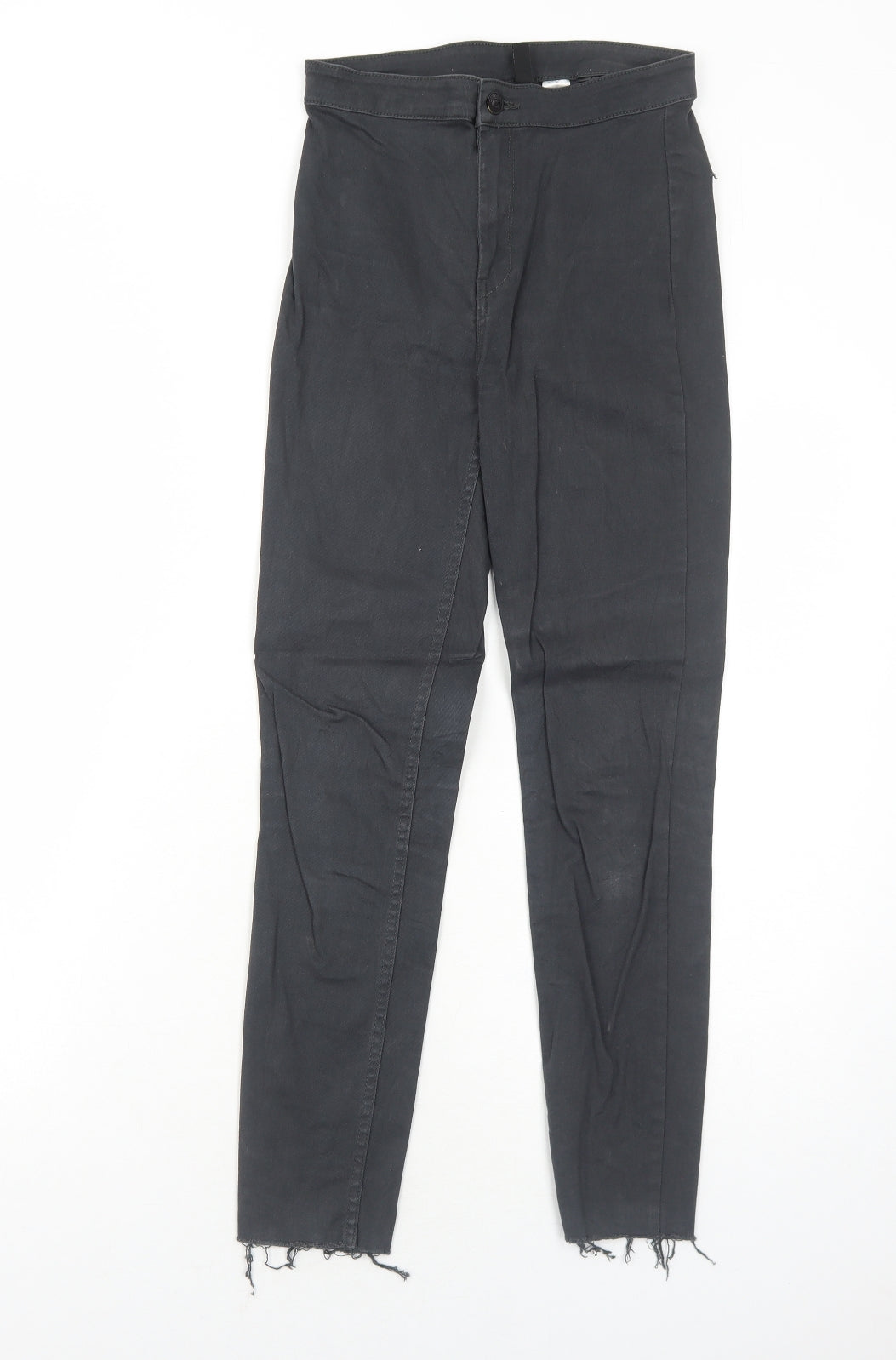 H&M Womens Black Cotton Skinny Jeans Size 6 Regular Zip