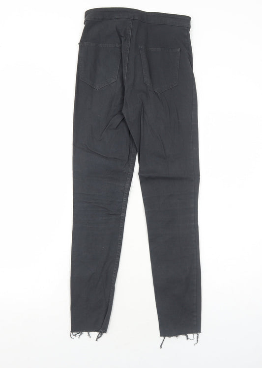 H&M Womens Black Cotton Skinny Jeans Size 6 Regular Zip