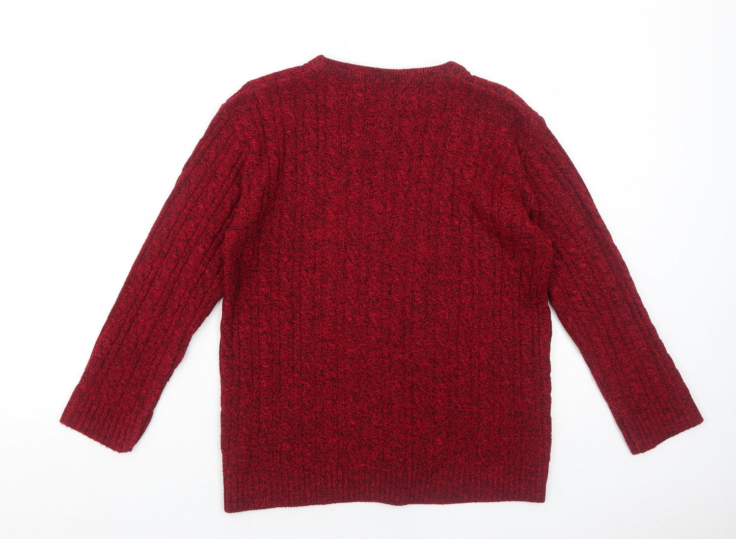 Choice Womens Red Round Neck Geometric Polyester Pullover Jumper Size S
