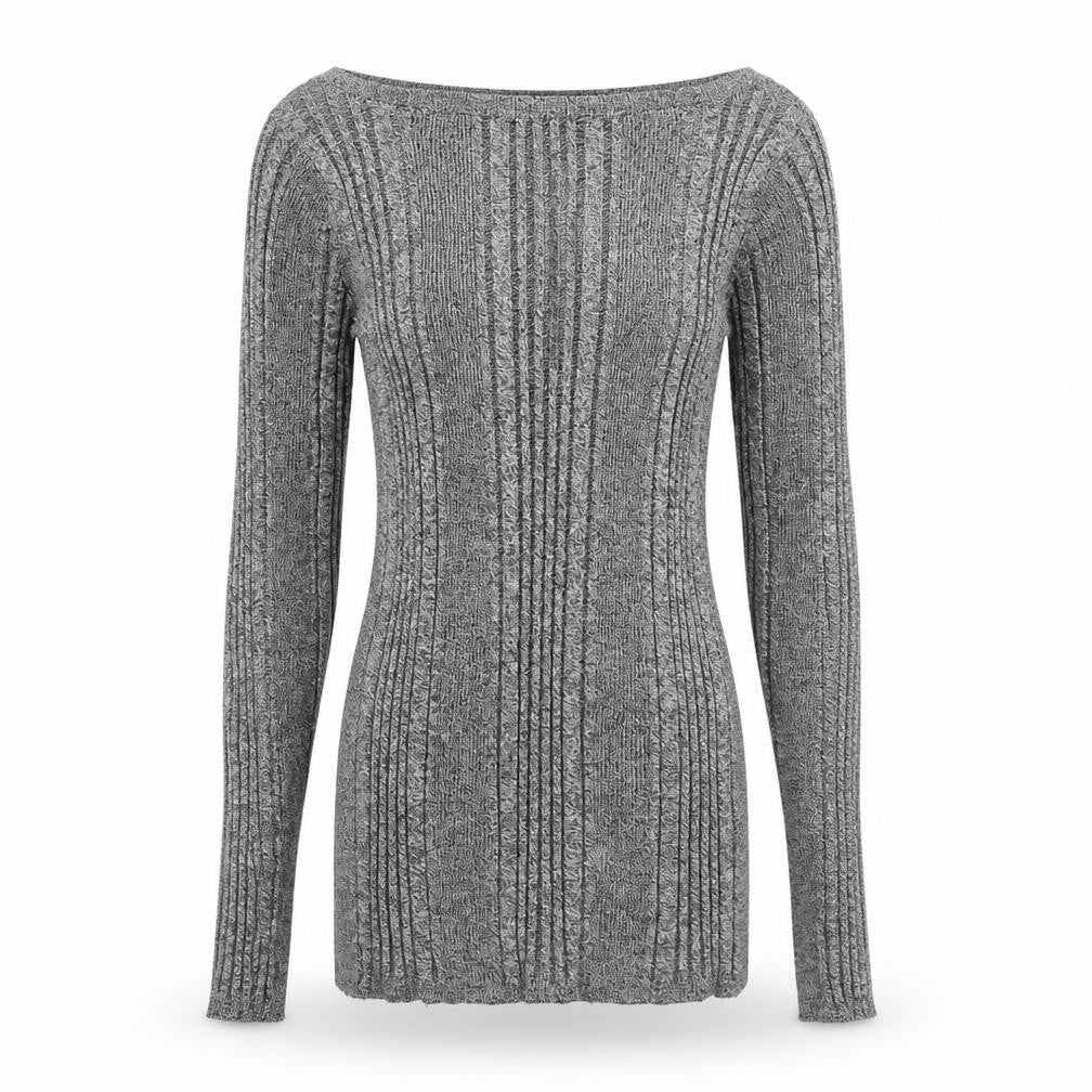 Marks and Spencer Womens Grey Boat Neck Viscose Pullover Jumper Size 8 Pullover