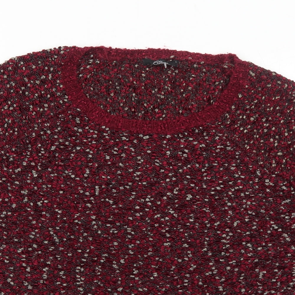 Bonmarché Womens Red Boat Neck Polyester Pullover Jumper Size L