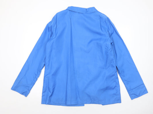 Anne De Lancay Womens Blue Pea Coat Coat Size 14 Button