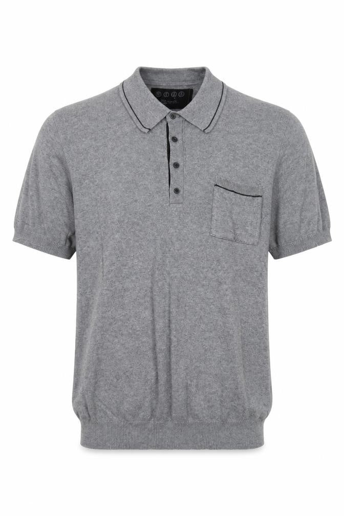 RV38 Mens Grey Cotton Polo Size M Collared Button