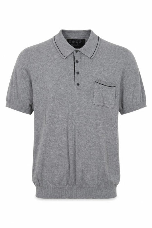 RV38 Mens Grey Cotton Polo Size M Collared Button