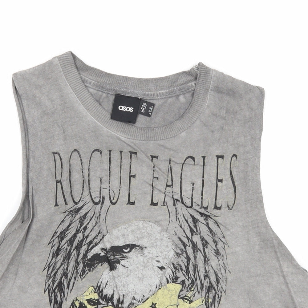 ASOS Womens Grey Cotton Basic Tank Size 8 Round Neck - Rogue Eagles