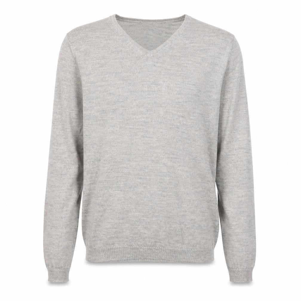 Deane & White Mens Grey V-Neck Wool Pullover Jumper Size S Long Sleeve