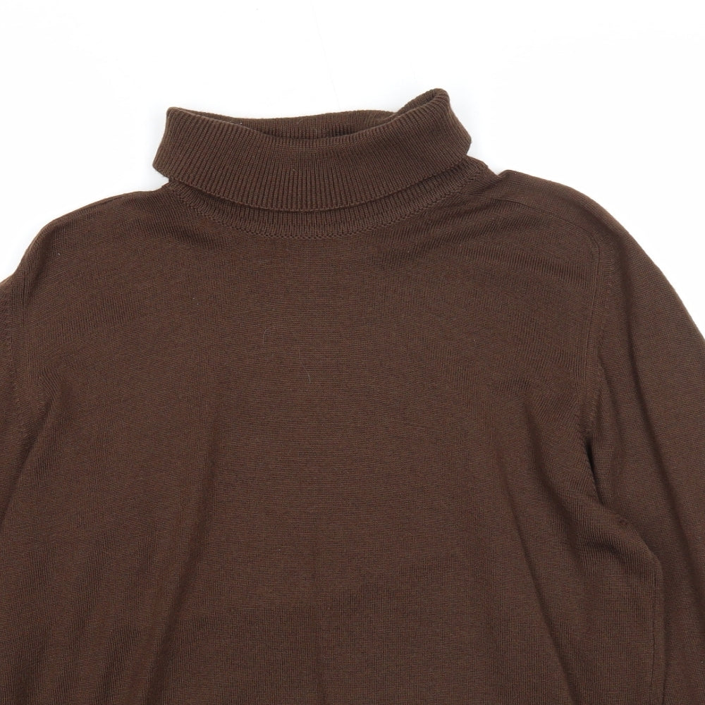 Escorpion Womens Brown Roll Neck Acrylic Pullover Jumper Size M
