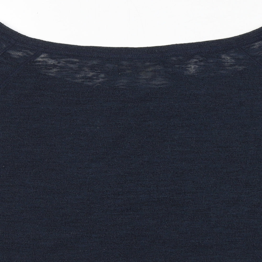 Hollister Womens Blue Polyester Cropped T-Shirt Size M Boat Neck