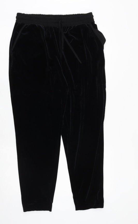 Very Womens Blue Polyester Jogger Trousers Size 12 Regular Tie
