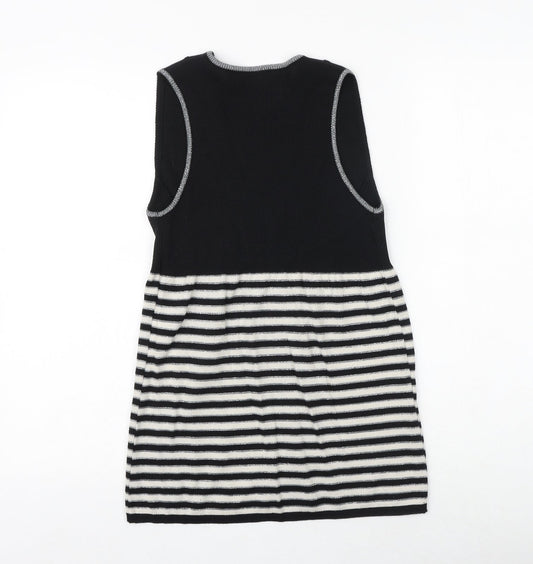 Kookai Womens Black Striped Polyester Basic Tank Size S V-Neck