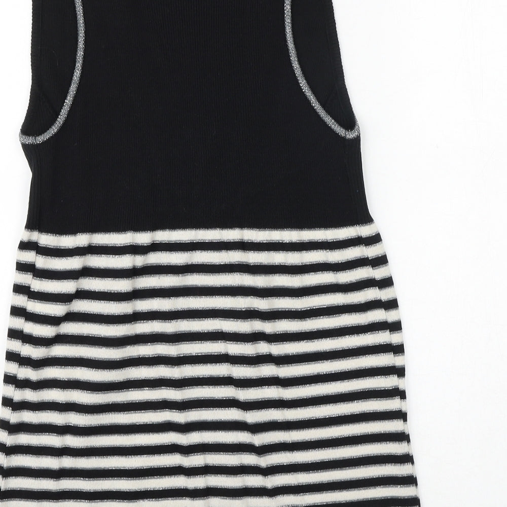Kookai Womens Black Striped Polyester Basic Tank Size S V-Neck