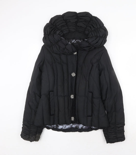 Per Una Womens Black Quilted Jacket Size S Zip