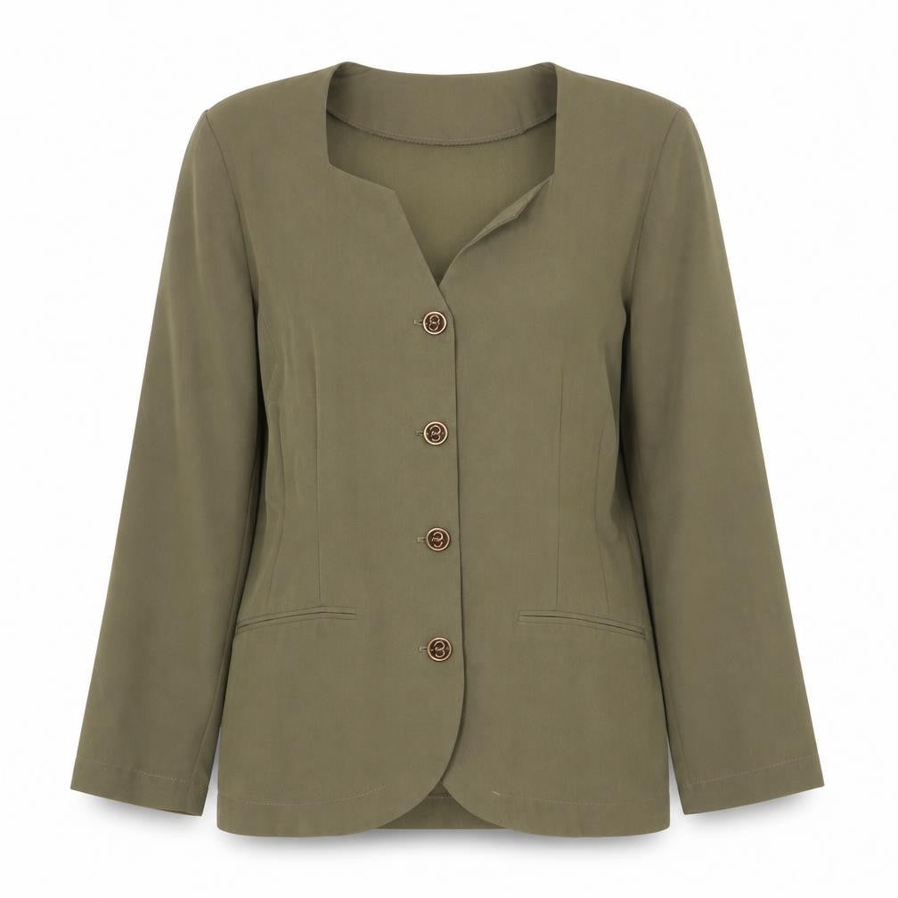 Gallery Womens Green Jacket Blazer Size 12 Button