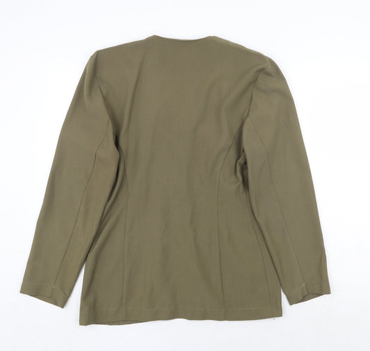 Gallery Womens Green Jacket Blazer Size 12 Button