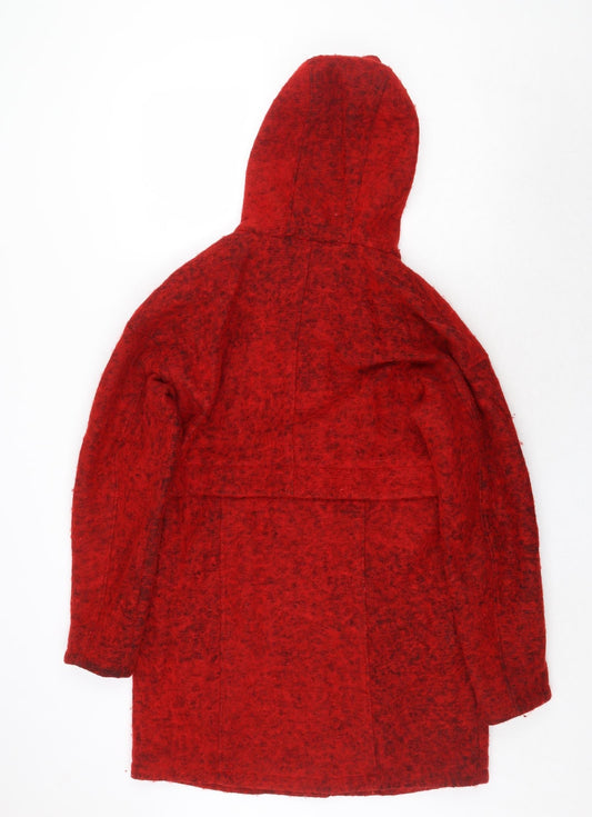 ASOS Womens Red Pea Coat Coat Size 10 Button