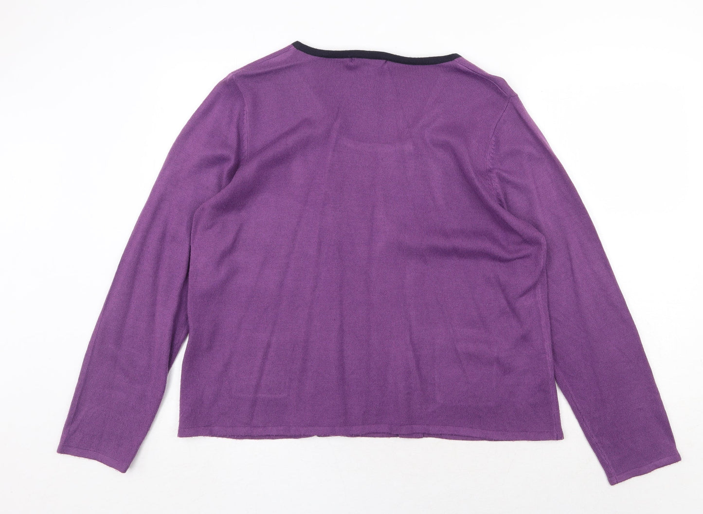 Anna Rose Womens Purple Scoop Neck Acrylic Pullover Jumper Size 2XL