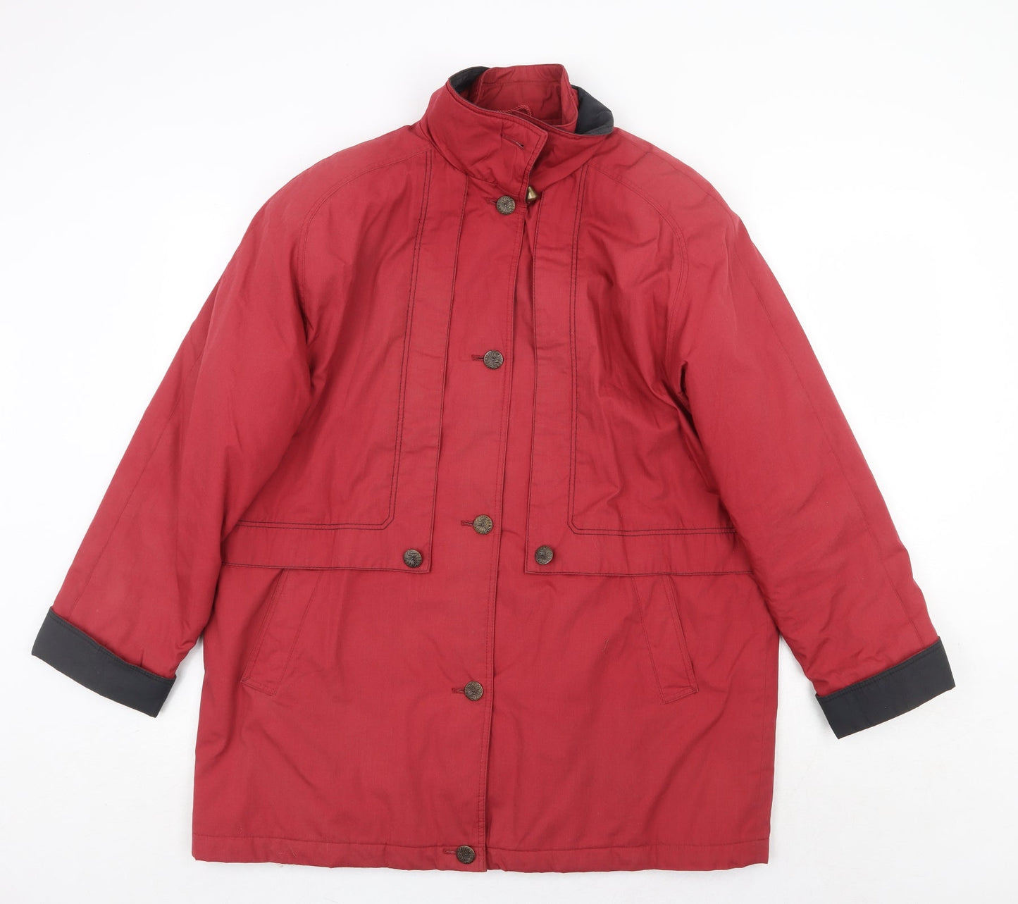 Telemac Womens Red Pea Coat Coat Size 14 Zip