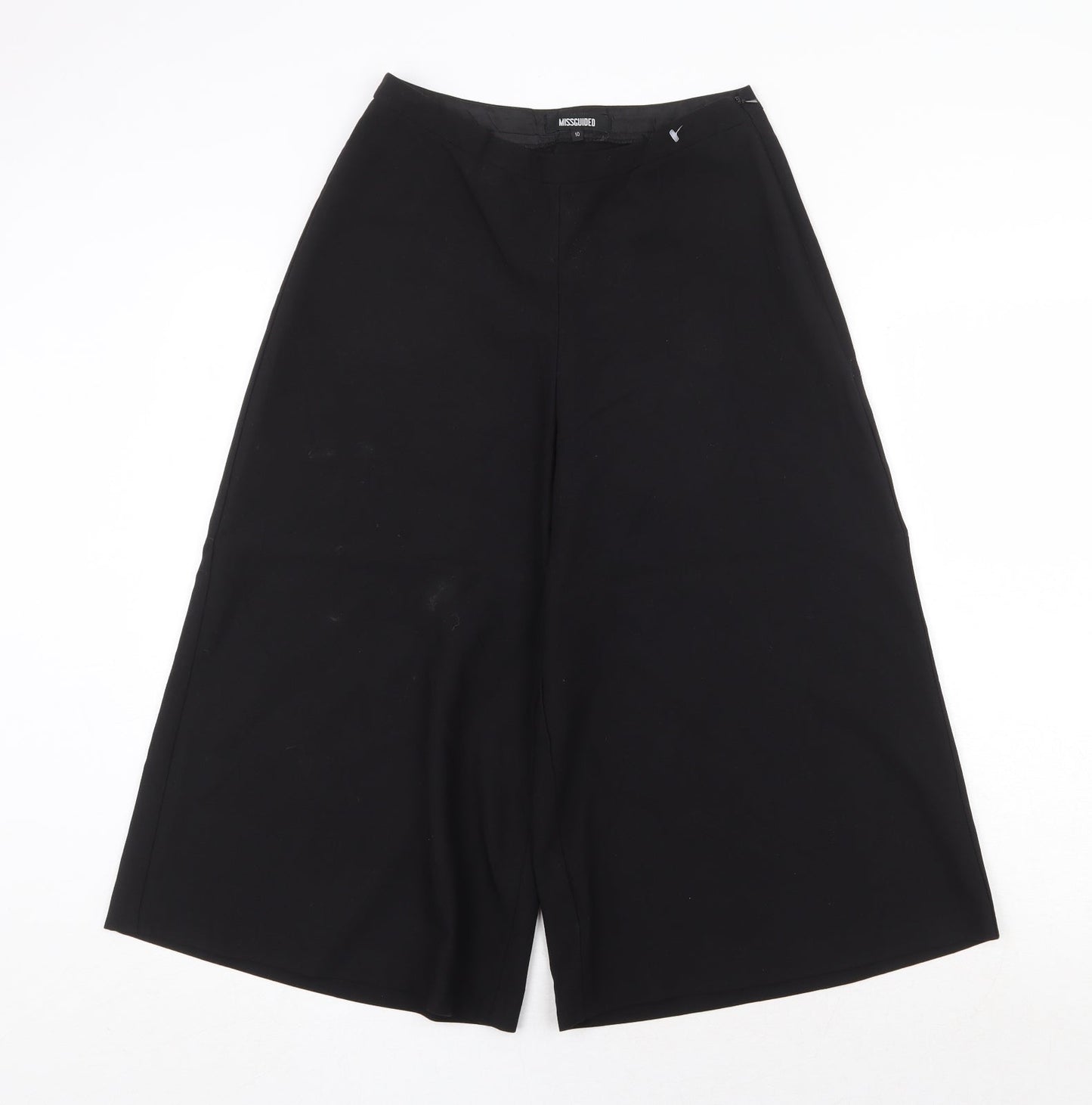 Missguided Womens Black Polyester Trousers Size 10 Regular Zip