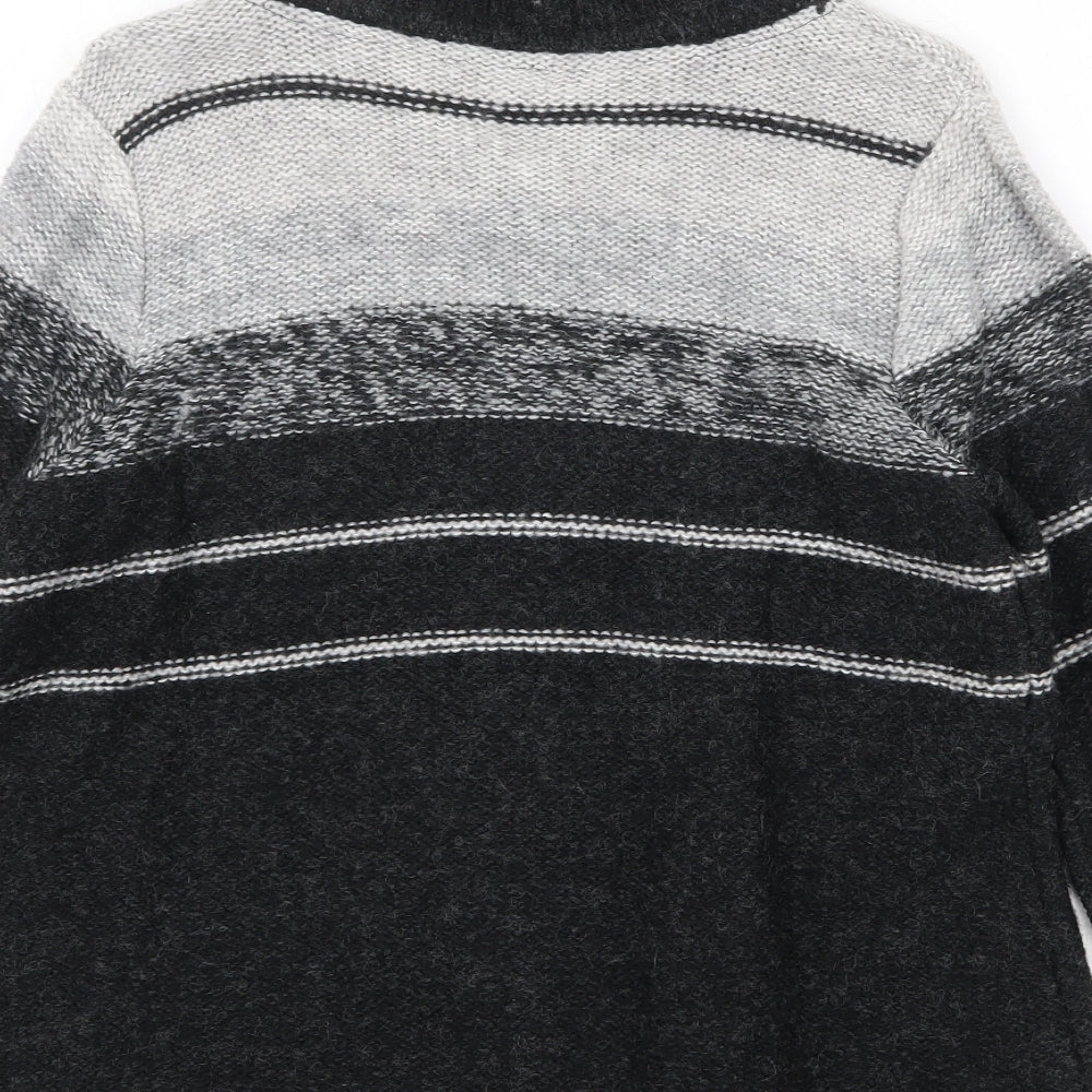 Bonmarché Womens Grey V-Neck Acrylic Cardigan Jumper Size S