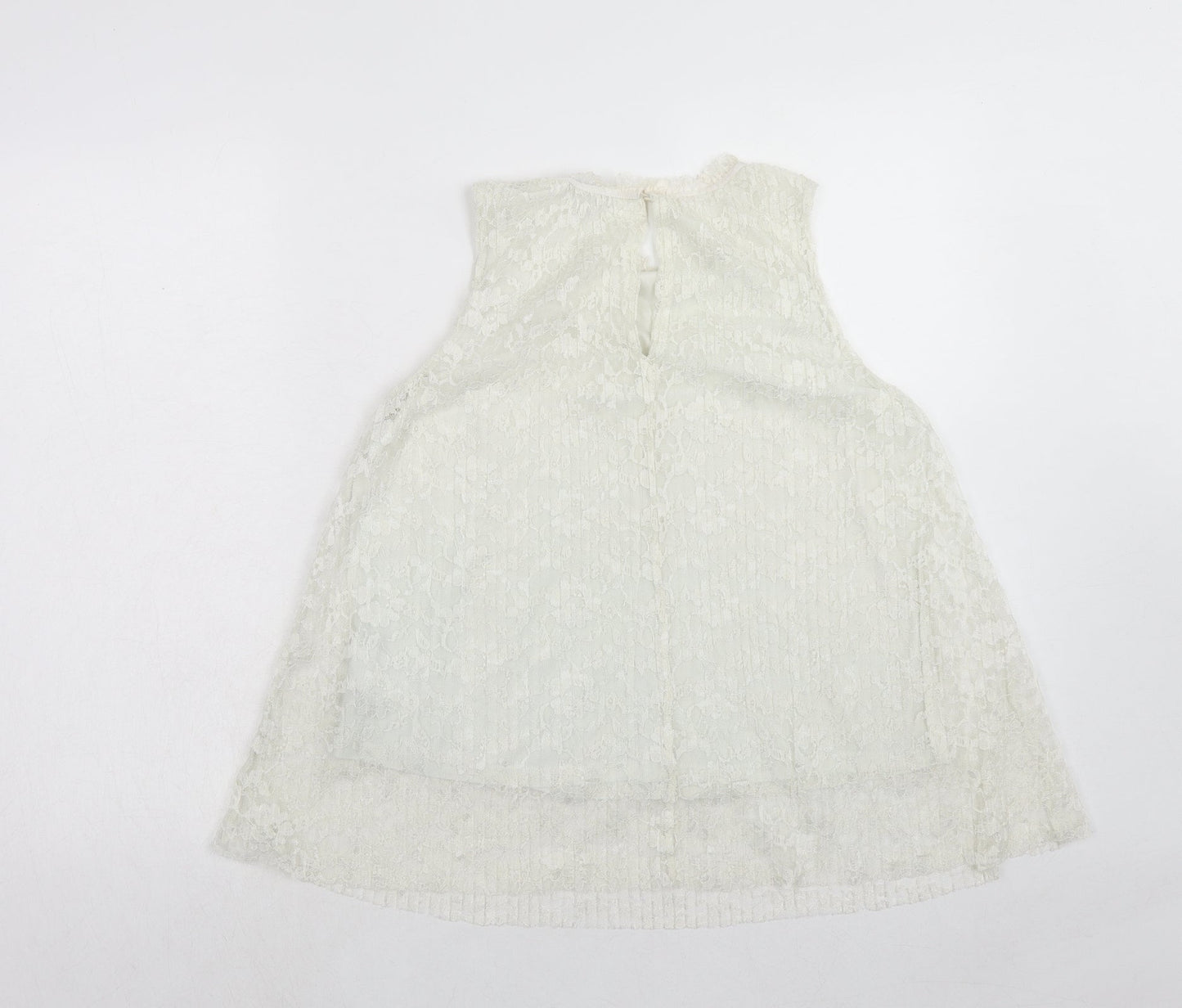 H&M Womens Ivory Polyester Basic Tank Size S Boat Neck - Layered