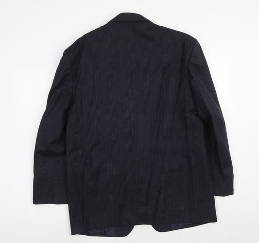 James Barry Mens Blue Striped Wool Jacket Suit Jacket Size 42 Regular