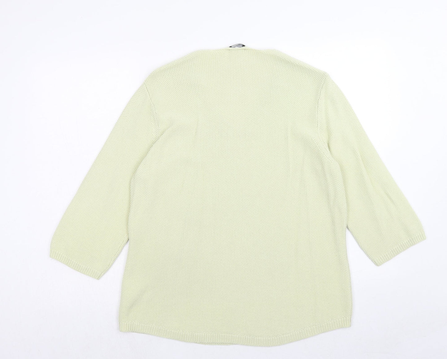 M&Co Womens Green V-Neck Acrylic Pullover Jumper Size 16