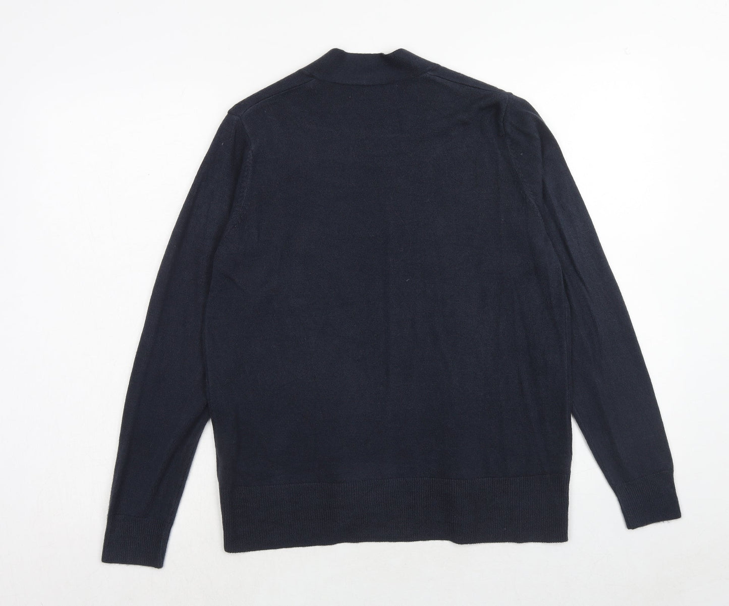 Marks and Spencer Womens Blue V-Neck Acrylic Cardigan Jumper Size M