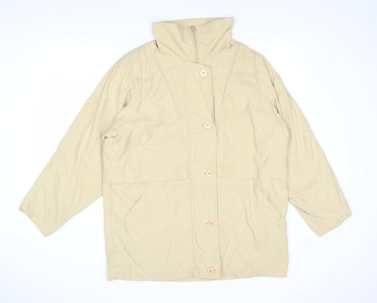 Nuage Womens Beige Pea Coat Coat Size 12 Zip