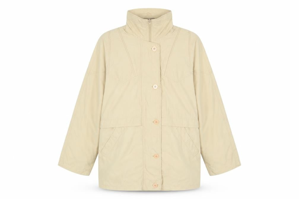 Nuage Womens Beige Pea Coat Coat Size 12 Zip