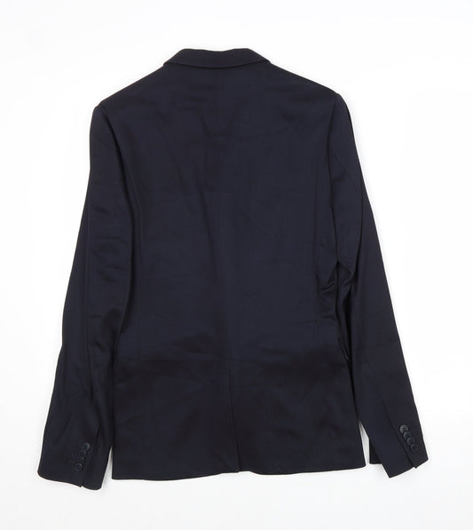 H&M Mens Blue Cotton Jacket Suit Jacket Size 34 Regular