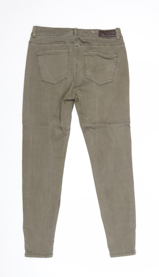 VERO MODA Womens Green Cotton Skinny Jeans Size 30 in Regular Zip