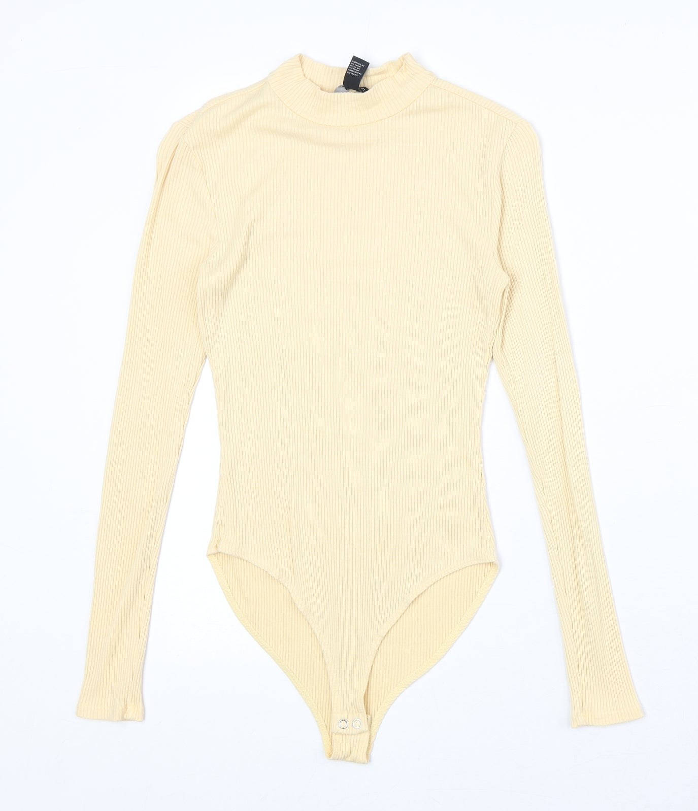 FOREVER 21 Womens Yellow Polyester Bodysuit One-Piece Size M Snap