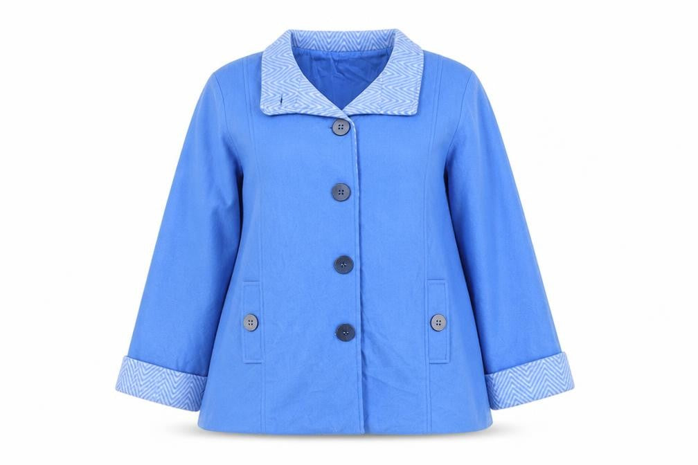 Anne de Lancey Womens Blue Jacket Size M Button