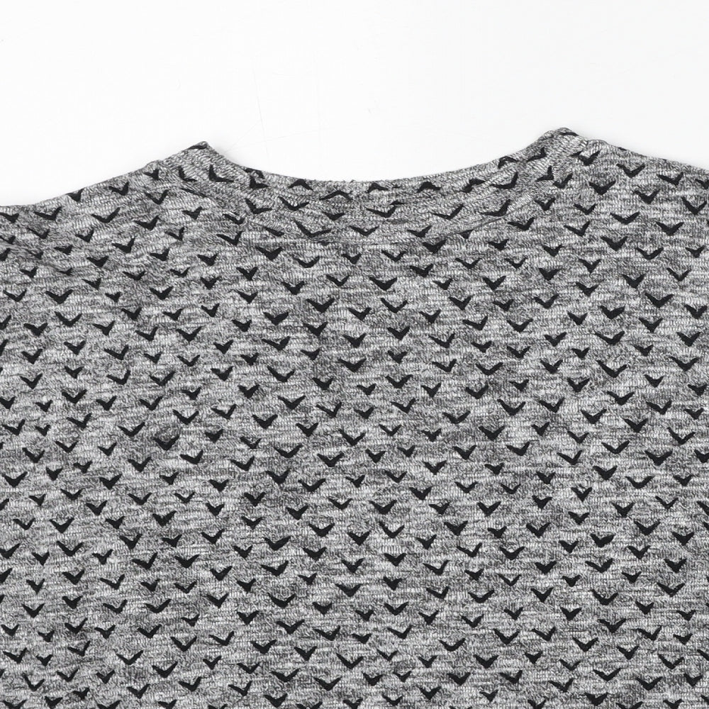 NEXT Womens Grey Geometric Cotton Pullover Sweatshirt Size 14 Pullover