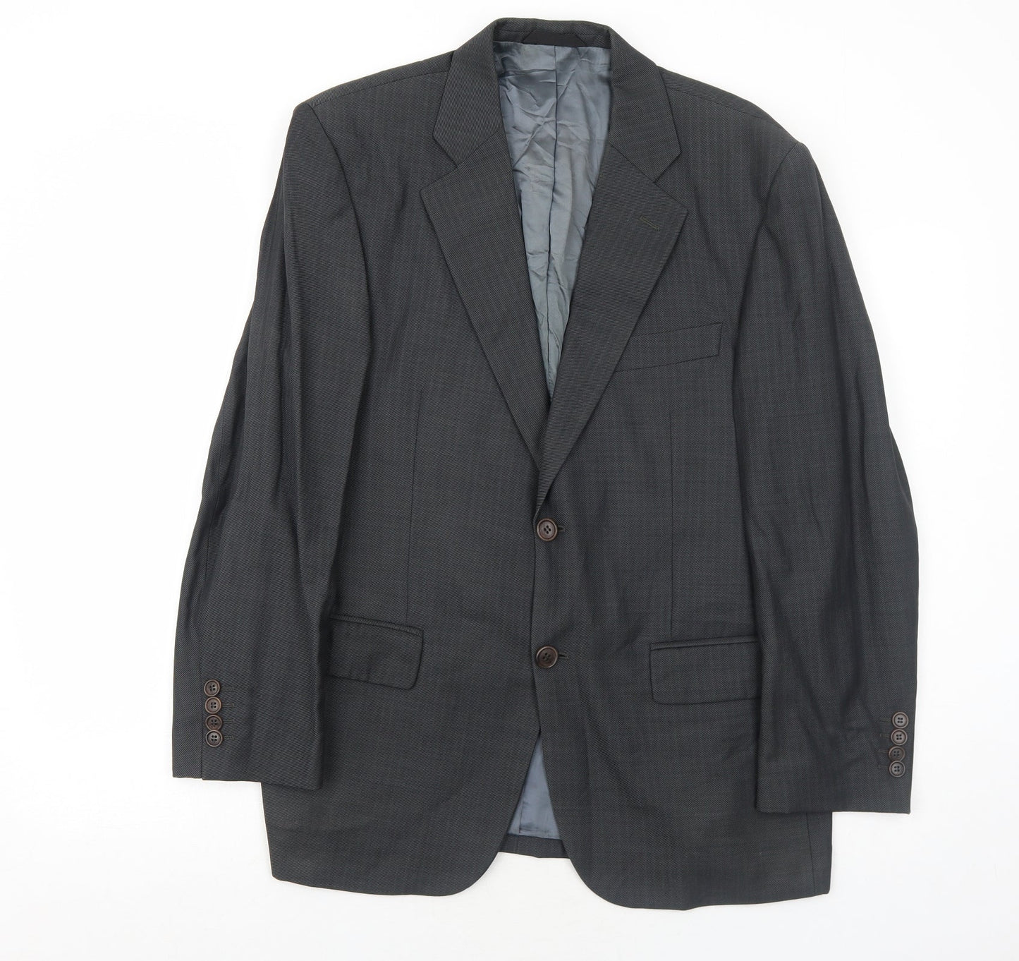 Marks and Spencer Mens Grey Striped Wool Jacket Suit Jacket Size 40 Regular