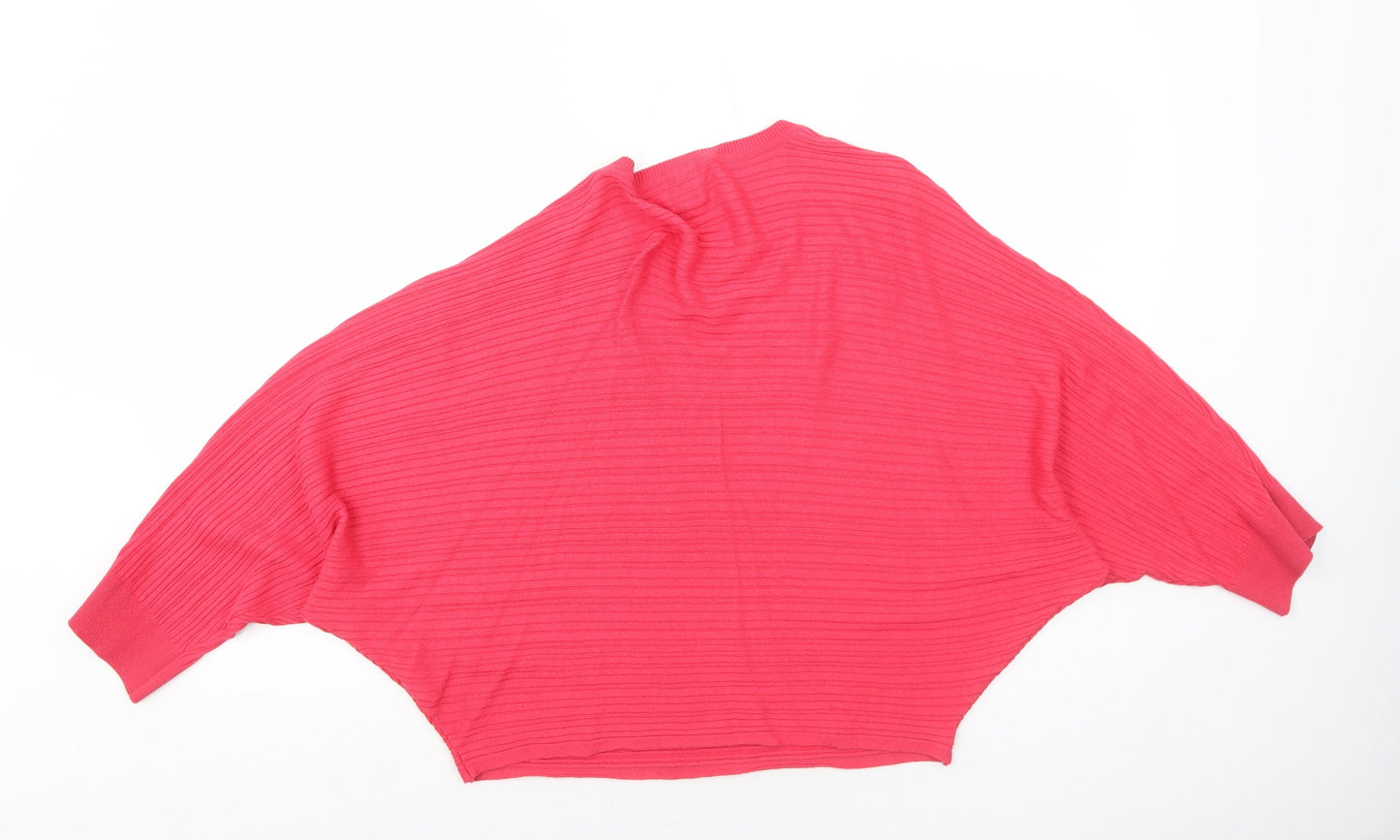 River Island Womens Pink Round Neck Viscose Pullover Jumper Size S