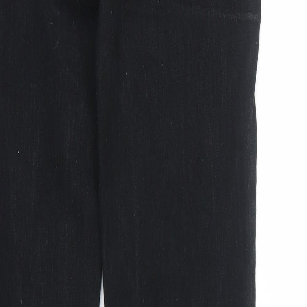 Polka Womens Black Cotton Straight Jeans Size 10 Regular Zip